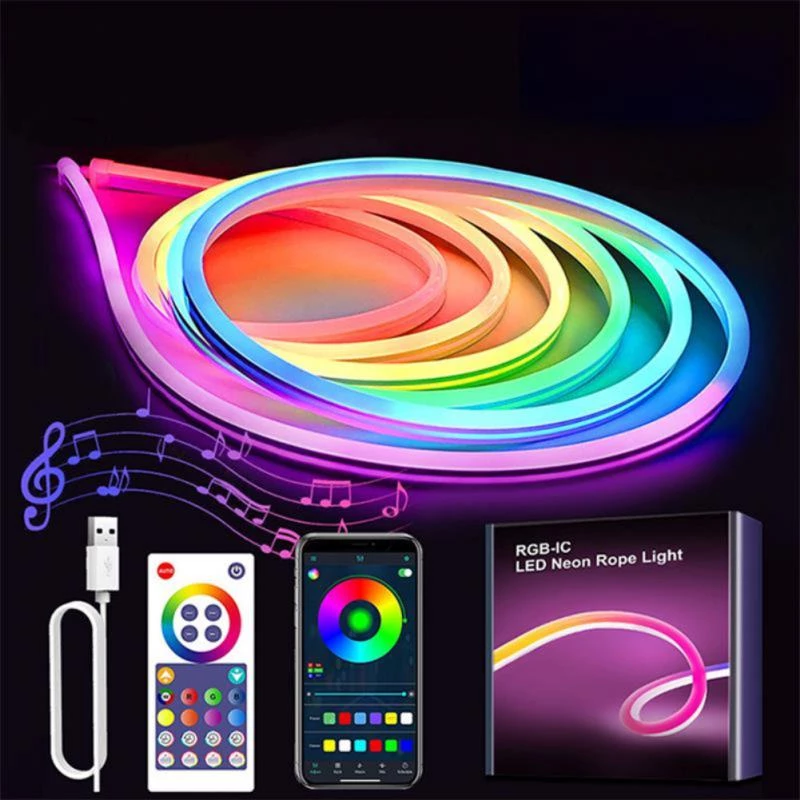 3M 5M LED Neon Strip Lights Tuya Smart Home RGBIC waterproof Lamp Tape Music Sync APP