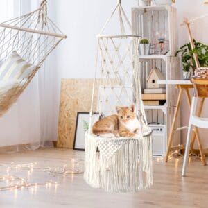Big Macrame Cat Hammock Hanging Swing Cat Dog Puppy Bed Basket House Home Pet Cat Accessories